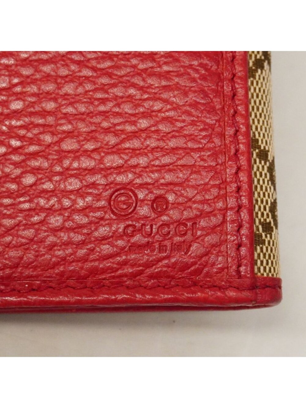 Gucci Wallet GG Canvas Beige Red Gold - Picture 5 of 10